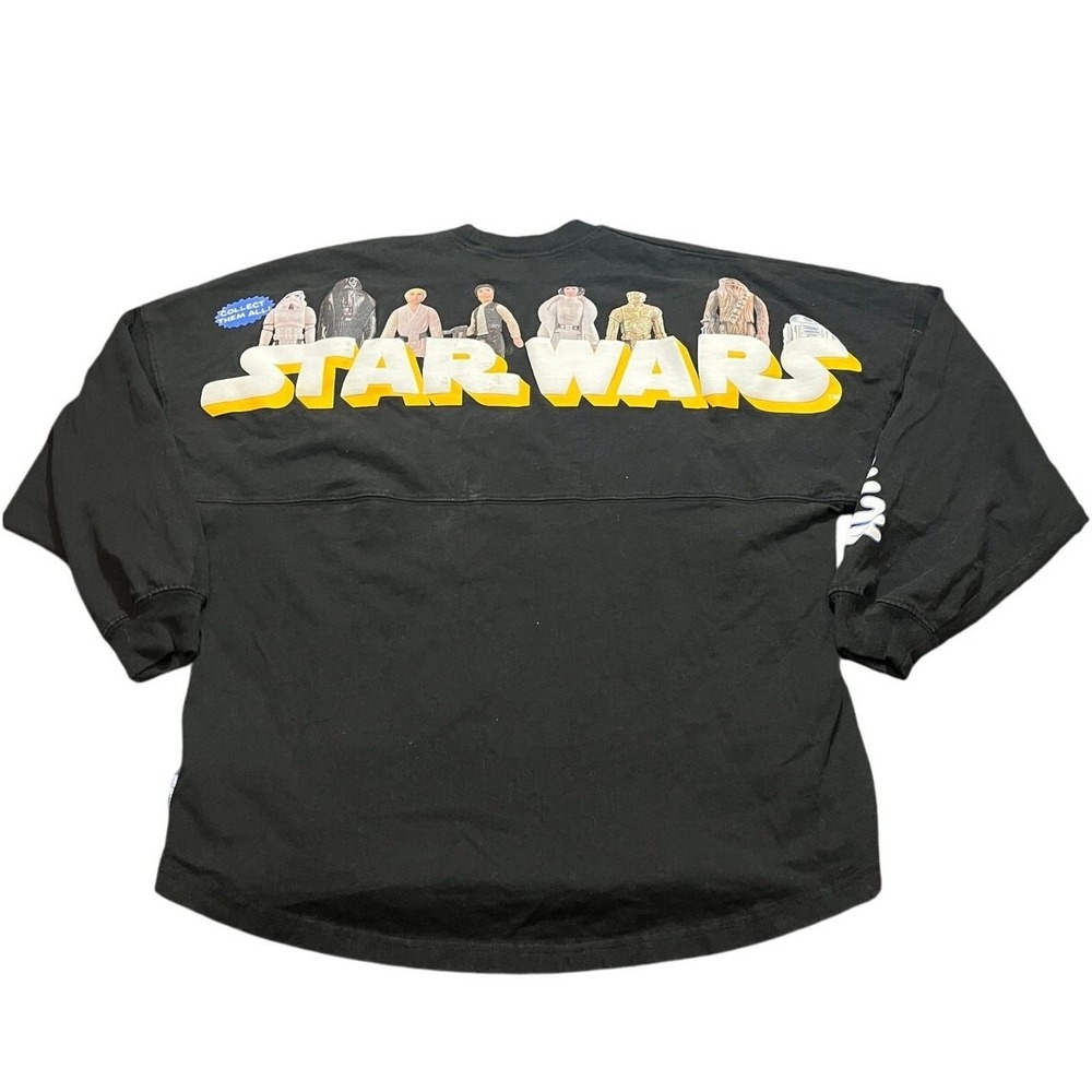 Spirit Jersey Star Wars Shirt Mens M Black Vintage Action Figure Long Sleeve Tee